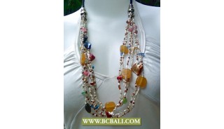 Fashion Multi Strand Beading Necklace